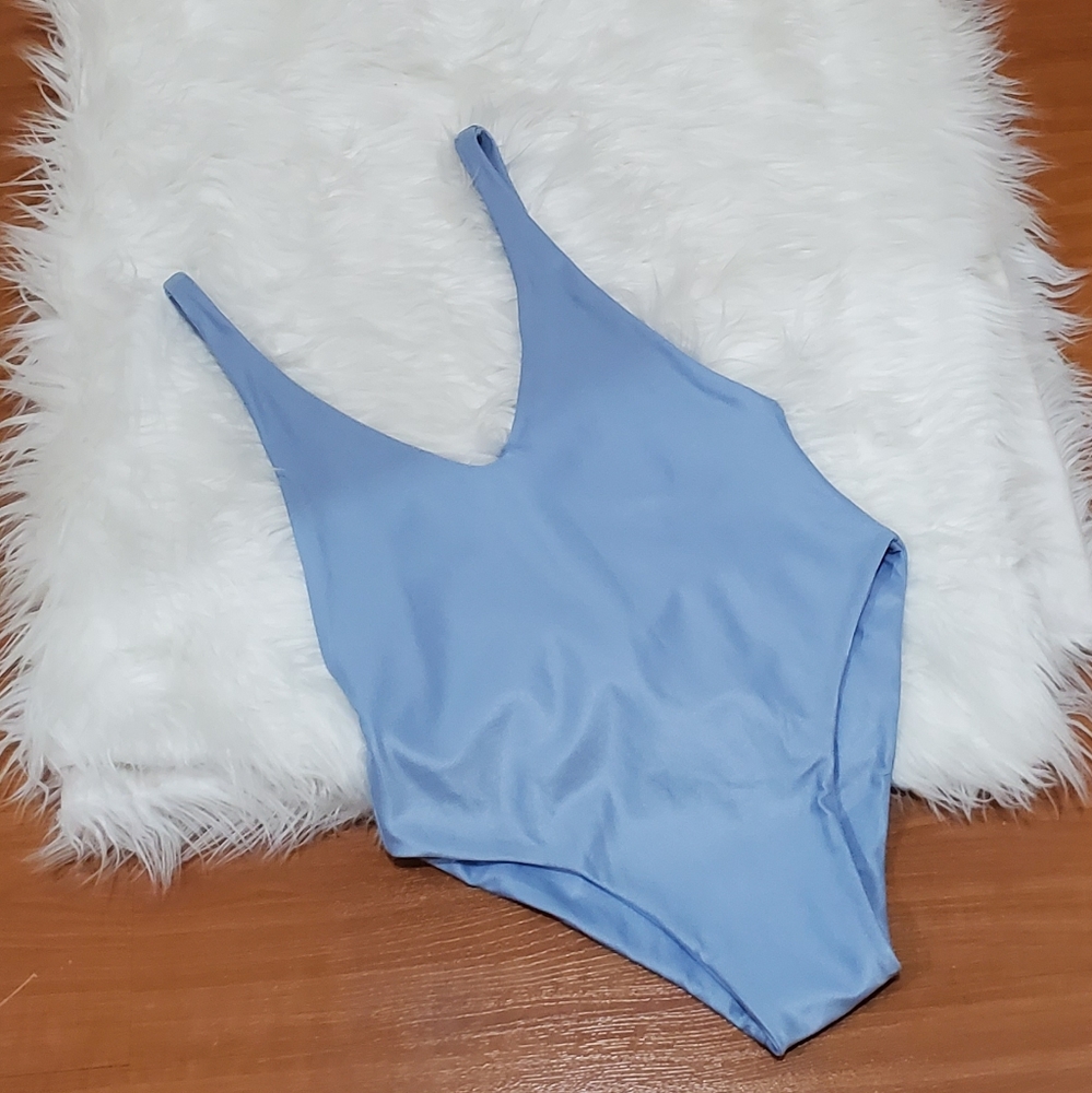 NWOT Koral Ilana Kugel Blue Plunge Swimsuit